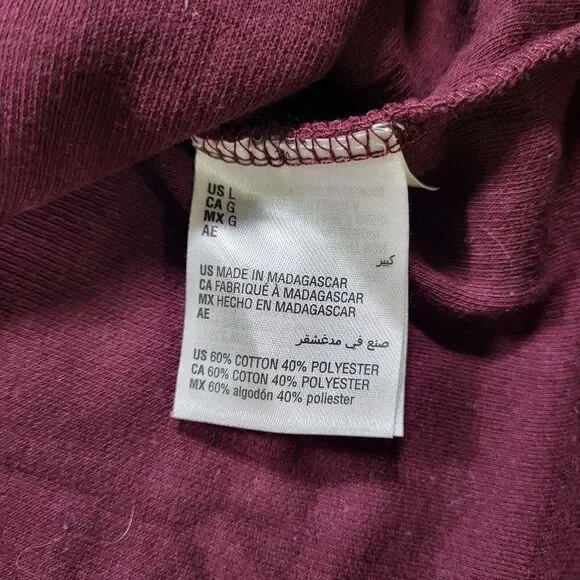 Club Room Mens Large Maroon 1/4 Zip French Rib Long Sleeve Pullover Sweater - Picture 3 of 9